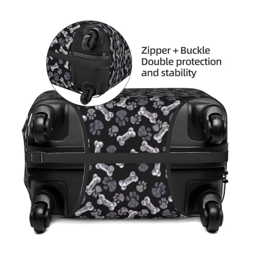 Dog Puppy Paw Print Luggage Suitcase Cover Protector Luggage Washable Covers With Concealed Zipper4