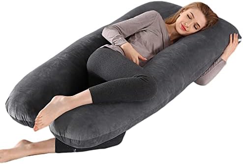 PinkFroggie 55" Pregnancy Pillow for Sleeping,U-Shape Full Body Maternity Pillow with Removable Velvet Cover,Anxiety Hug Pillow for Side Sleeping Adults,Versatile Surgery Recovery Support Cushion