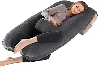 PinkFroggie 55" Pregnancy Pillow for Sleeping,U-Shape Full Body Maternity Pillow with Removable Velvet Cover,Anxiety Hug Pillow for Side Sleeping Adults,Versatile Surgery Recovery Support Cushion