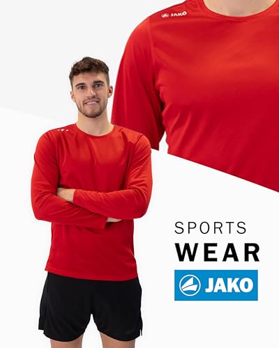 JAKO Damen Longsleeve Run 2.0, Sportrot, 38