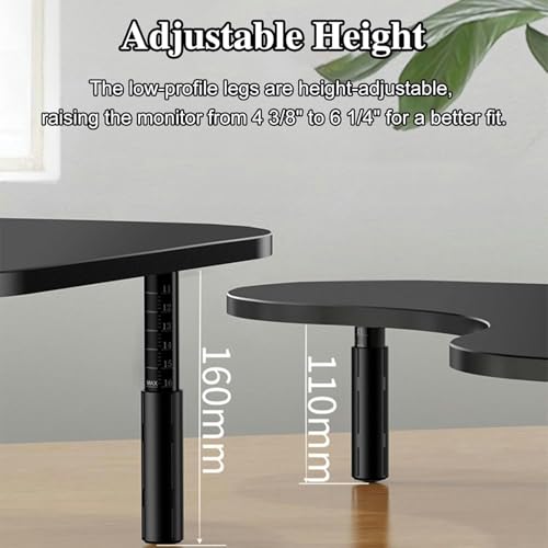 Monitor stand d'angle avec étagère de stockage et ajustement sur bureau