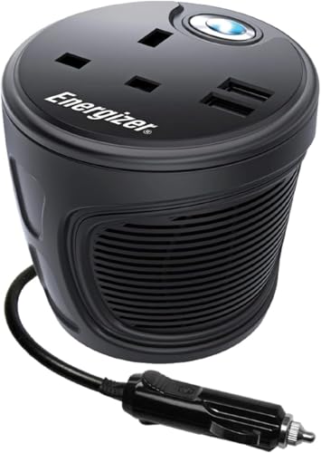 Energizer 120 Watt Power Inverter 12V to 240V, Modified Sine Wave Car Inverter, Dual USB Outlets & 240 Volts UK/British AC Outlet, Charge Your Tablet, Iphone, Ipad, Laptop, & ETC SGS CE Approved