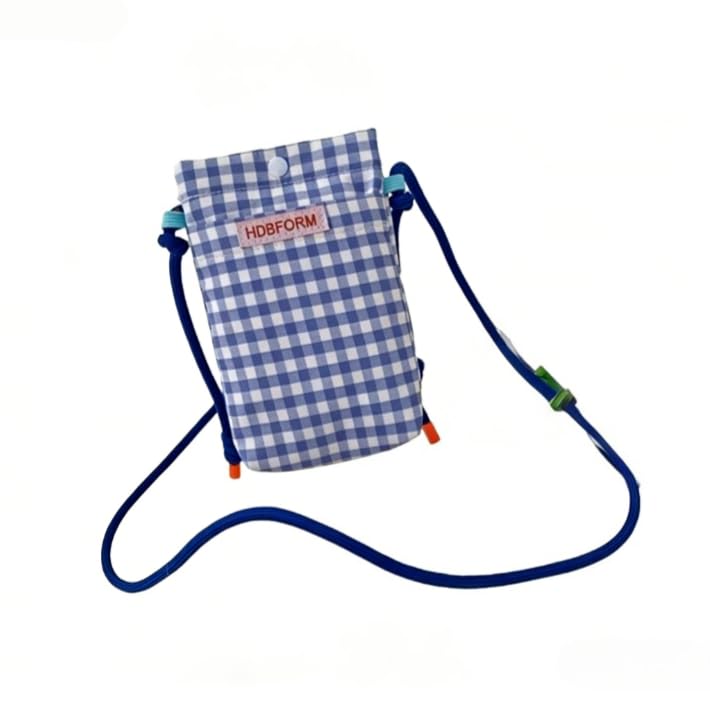 Mini Checkered Phone Purse – Korean Style Crossbody Shoulder Bag for Shopping & Casual Wear