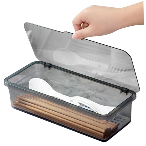 Boîte stockage transparent argenterie ventilée pour couverts - 2