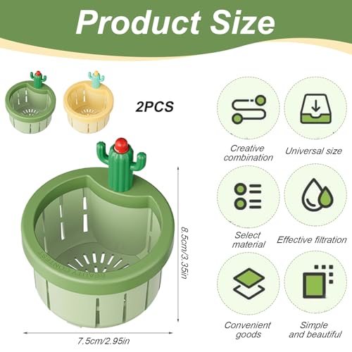Colador para fregadero cactus de plástico 2 piezas miniatura 6