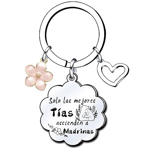 Lumengqi Presente Tia presente madrinha porta-chaves tia madrinha com gravura pendente: Apenas as melhores tias sobem a adrinhas presentes de aniversário para mulher porta-chaves de presente de tia