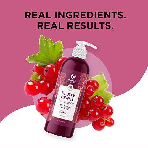 Berry Sensual Massage Oil For Couples - Fun And Fruity Full Body Massage Oil With Jojoba Coconut And Sweet Almond Oil With Tempting Berry Scent For Complete Relaxation - Non Gmo Gluten Free And Vegan #TOP5