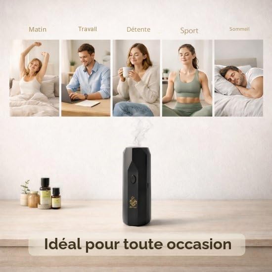 Bakhoor Peigne & Brûleur D'Encens Électrique - Diffuseur D'Arôme Cheveux Portable - Rechargeable USB - Pour Cheveux & Intérieur - Sans Fumée & Sûr - Coffret Cadeau De Luxe - Noir