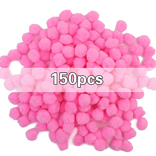 Veroave Pink Pom Poms, 150 PCS 1 Inch Pom Poms for Crafts, Fuzzy Puff Balls for DIY Art Creative Crafts Decorations, Crafts Pom Poms Balls for Valentine\'s Day, Women\'s Day, Mother\'s Day - Thumbnail 3