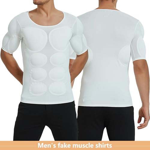Men Shaper False Muscle Chest T-Shirt, Abdominal Muscles Padded Underwear, for Weddings Parties Daily Wear2