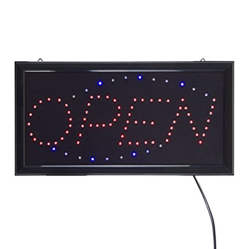 Vevendo LED Leucht-Schild OPEN Leuchtreklame geöffnet/open - Werbung annimierte Reklame Stopper rot/blau