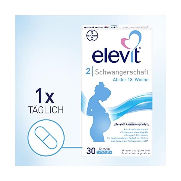 Elevit 2 - Schwangerschaftsvitamine zur Nährstoffversorgung von Mutter & Kind ab der 13. Schwangerschaftswoche… – Bild 3