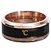 Happyyami 8mm Anello di Umore Sensore di Temperatura Corporea Smart Ring Banda Gioielli Regalo Uomo Anello Acciaio Titanio 10 Oro Rosa