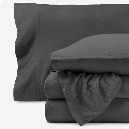 Bare Home Super Soft Fleece Sheet Set - Queen Size - Extra Plush Polar Fleece, No-Pilling Bed Sheets - All Season Cozy Warmth (Queen, Grey)