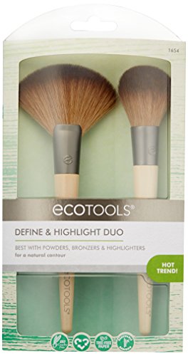 image for EcoTools Define & Highlight Duo, Makeup Brush Set for Powder, Bronzer,