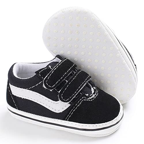 Image of Jikkior Infant Baby Girls Boys Canvas Shoes Soft Sole Toddler Slip On Newborn Crib Casual Sneaker Baby Flat Lazy Loafers First Walkers Shoe 3-18 Months