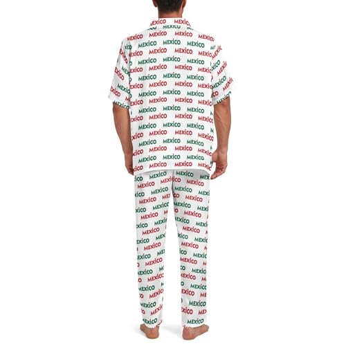 ISMV Men Pajamas Set 2 Piece Short Sleeve Sleepwear Long Pants Loungewear with Pockets Pjs Sets2