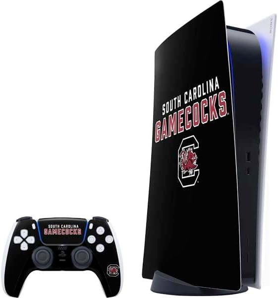 Skinit Decal Gaming Skin Compatible with PS5 Bundle - Officially Licensed University of South Carolina Gamecocks Black Design