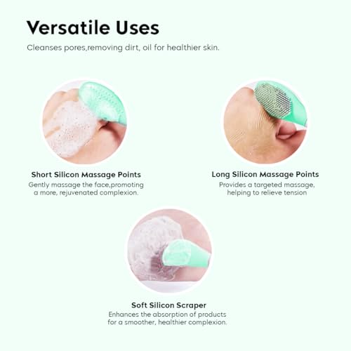 Image of Gleva Silicone Face Mask Brush Beauty Tool, Facial Mud Mask Applicator, Clay Mask, Facial Mask Brushes, Flexible Charcoal Mask Brush for Girl & Women (Sea Green)