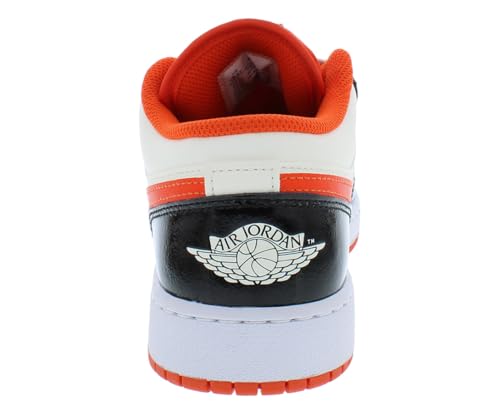 Image of Nike Air Jordan 1 Low SE GS Boys Shoes Size 4.5, Color: Team Orange /Black /Sail