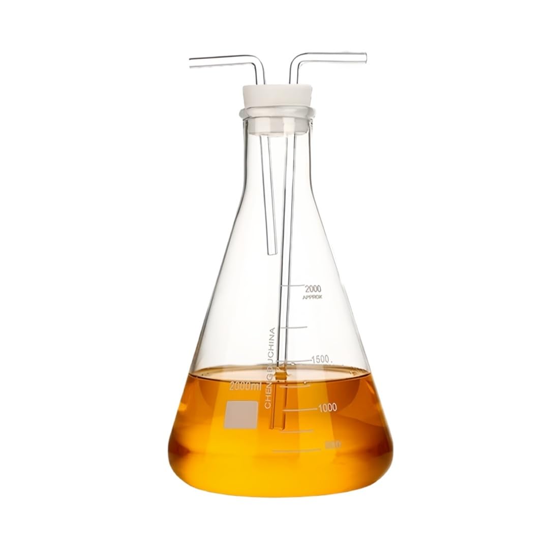 Konischer Graduierter Kolben Waschflasche aus Borosilikatglas Chemie-2000ml