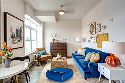 Square Floor Cushion Features Luxury Royal Blue Velvet Cover And Insert Bean Foam Filling, Versatile Use As Pouf Footstool And Ottoman Pillow In Home, Yoga Meditation Seat, And Bedroom Décor #TOP5