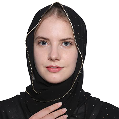 Lmverna Solid Color Bubble Chiffon Hijab Scarves Fashion Soft Muslim Head Scarf For Women (Black) #TOP1