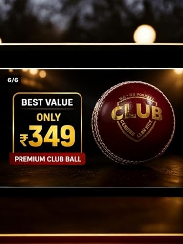 Image of Club Leather Cricket Ball - 4 Piece Hand Stitched | Hard Seam | Durable Red Practice Ball for Club & Training Matches
