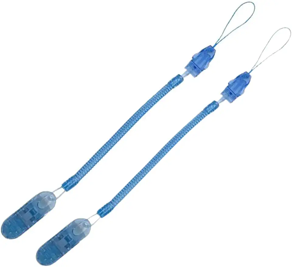Kit 2 Prendedores de Chupeta Com Mola Bico Para Bebe (2 Azuis)