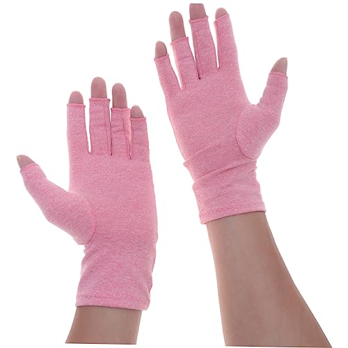FRCOLOR Elastic Gloves Breathable Skeleton Gloves Fingerless Design Compression Gloves for Carpal Tunnel