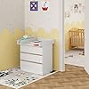 KMbaby Wickelkommode Mit 3 Schubladen - Weiße Baby Kommode Mit Wickelaufsatz