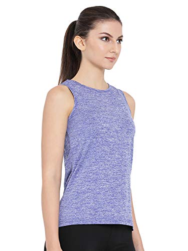 Image of Clovia Women's Polyester Slim Fit Gym /Sports Textured Activewear Top