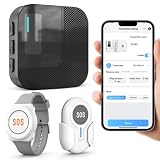 DAYTECH Notrufknopf für Senioren auf Handy, WiFi Tuya Smart Senioren Notfallknopf Alert System, Hausnotruf für ältere Patienten Behinderte,Kinder SOS Notruf(2Empfänger+1Notruf Armband+2Tasten)