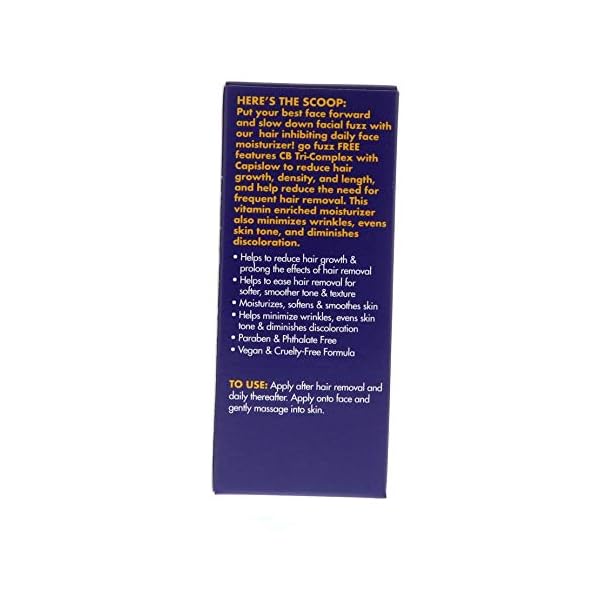 Completely-Bare-Go-Fuzz-Free-Facial-Moisturizer-Hair-Inhibitor-Anti-Aging-All-Natural-Vitamin-E-Willow-Bark-Sunflower-Oil-Slows-Hair-Regrowth-Cruelty-Free-Paraben-Free-Vegan-Formula-17-oz Completely Bare go fuzz FREE Face Moisturizer & Hair Inhibitor - Anti-Aging Extracts & Hair Minimizers