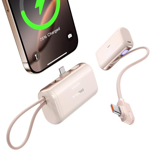 TORRAS Mini Cargador Portátil 5000mAh con Cable USB-C