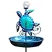 JOYBee 45 Inch Solar Sea Turtle Bird Baths for Outdoor Garden Stake-60mm Crackle Glass Ball Solar Light- Birdbath & Birdfeeder with Metal Stake Garden Yard Lawn Decor