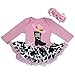 Baby Cow Printed Cowgirl Cowboy Boots Bodysuit Tutu X-Large Pink