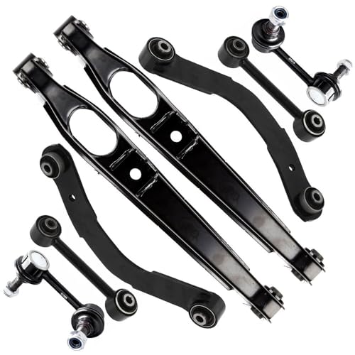 SCITOO 8-PC SET Rear Sway Bar End Link For 2007-2008 2012 For Dodge Caliber 2007-2009 For Jeep Compass 2007-2009 For Jeep Patriot Rear Lower Rearward Forward Control Arm Rear Upper Control Arm
