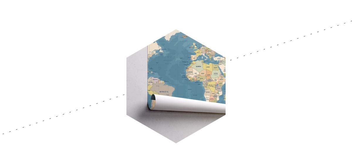 Muralo Fototapete Vlies Weltkarte, Staat, Land, Geografie, XXL - 240x360 cm