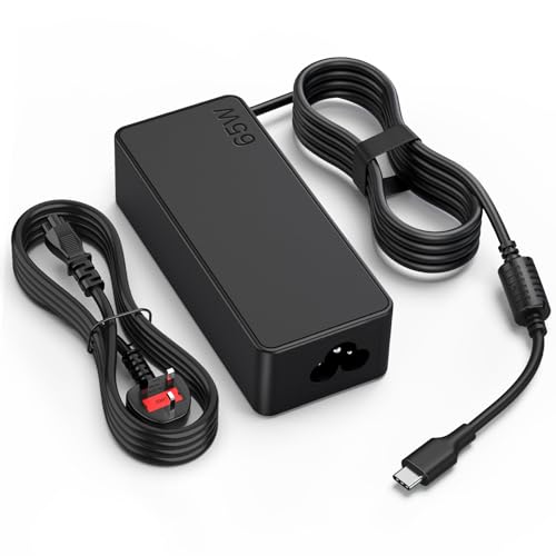 65W USB C Laptop Charger Compatible with Lenovo ThinkPad T14 T15 T480 T480s T490 T490s T580 T590 X13 X280 X380 X390 E15 E480 E490 Yoga Chromebook C330 S330 100e 300e 500e Type C Power Adapter