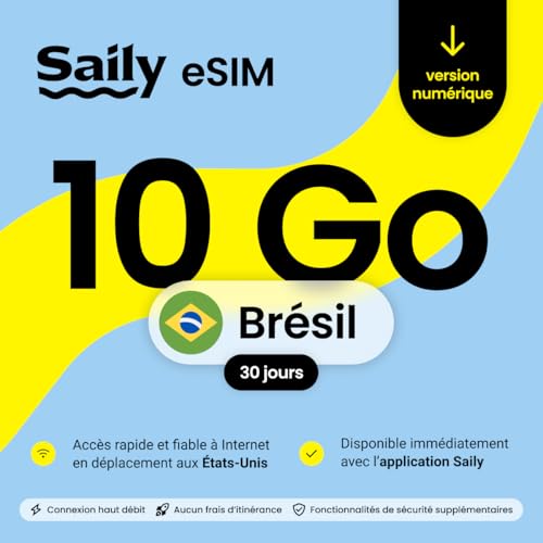 eSIM Brésil Saily 10 Go : protégez vos données et restez connecté 30 jours