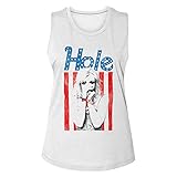 American Classics Hole Rock Band Courtney Love American Flag Ladies Slub Sleeveless Crew Neck T-Shirt - White, Small