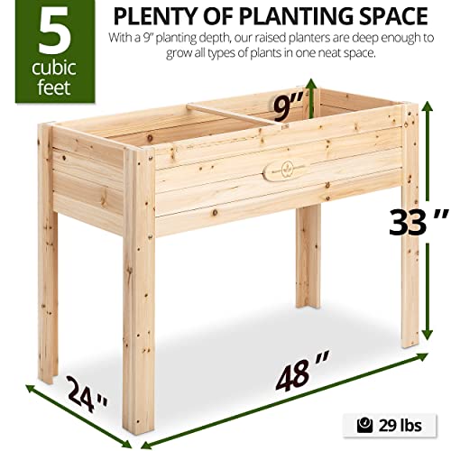 Boldly Growing Cedar Raised Planter Box With Legs – Elevated Wood Raised Garden Bed Kit – Grow Herbs And Vegetables Outdoors – Naturally Rot-Resistant - Unmatched Strength Lasts Years (4X2) #TOP5