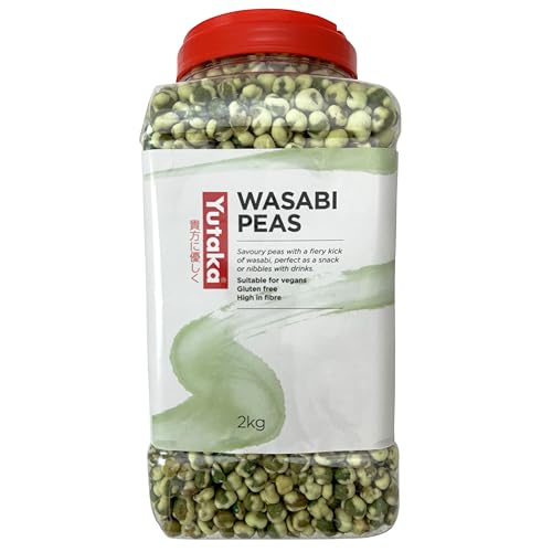 Yutaka Wasabi Peas 2kg | Authentic Japanese Snack | Spicy & Crunchy Condiment| Perfect for Parties| Vegan Gluten-Free & High in Fibre