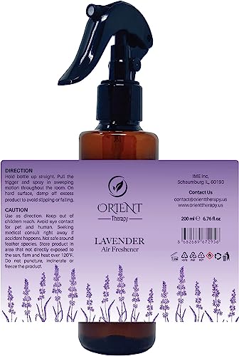Orient Therapy Lavender Air Freshener Spray With Essential Oils - Odor Eliminator & Air Refresher For Home, Office, Car, Bathroom, Aromatherapy - Deodorizer Spray With Long Lasting Scent - 200 Ml #TOP1