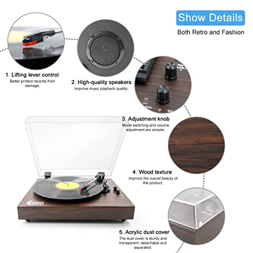 Chaine HiFi Platine Vinyle, Tourne Disque Vinyle Platines Vinyles Construction Bois VéRitable Haut-Parleur sans Fil… - Les Beatles, Paul McCartney, John Lennon, RIngo Starr, George Harrison Chaine HiFi Platine Vinyle, Tourne Disque Vinyle Platines Vinyles Construction Bois VéRitable Haut-Parleur sans Fil… – Image 5