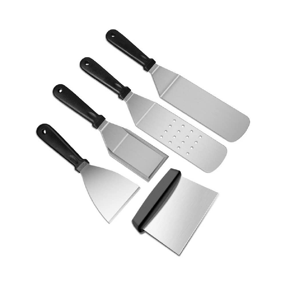 Kit di Accessori per griglia Resistente da 5 Pezzi, Set di Utensili per Barbecue in Acciaio Inossidabile per Chef, Perfetto per Barbecue e Campeggio