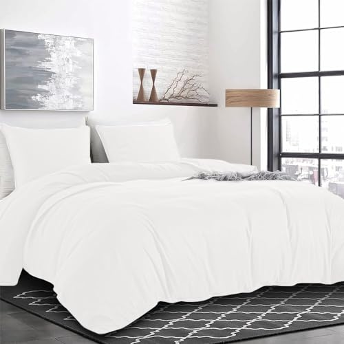 El Mejor Listado de Edredones y fundas para edredón Top 10. 45 NANWEI Juego de Funda para Edredón de 2 Piezas, Funda para Edredón con Cierre de Botones y Fundas para Almohada, Ultra Suave Fibra de Doble Cepillado Colección de Hotel (Blanco,...