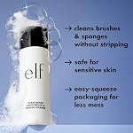 e.l.f. Clean Queen Liquid Brush & Sponge Cleaner, Gentle Foaming Cleaner For Removing Leftover Makeup, Dirt & Grime, Vegan & Cruelty-Free, 4.1 oz