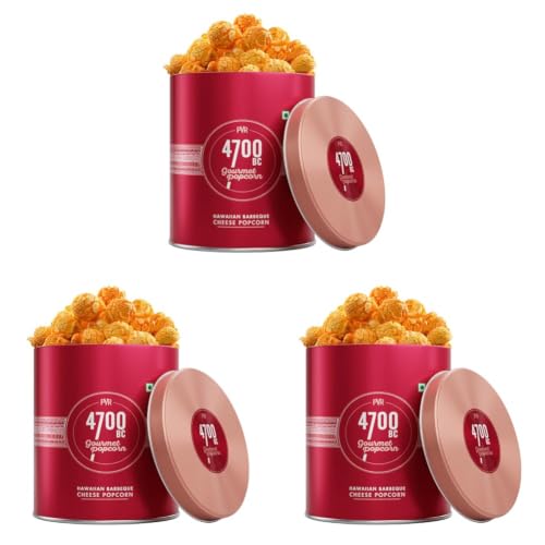 Image of 4700BC Gourmet Popcorn, Hawaiian BBQ Cheese, Tin, 50g (Pack of 3)